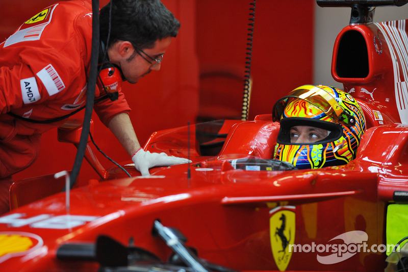 Valentino Rossi in the Ferrari F2008