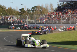 Start: Jenson Button, Brawn GP leidt het gehele veld