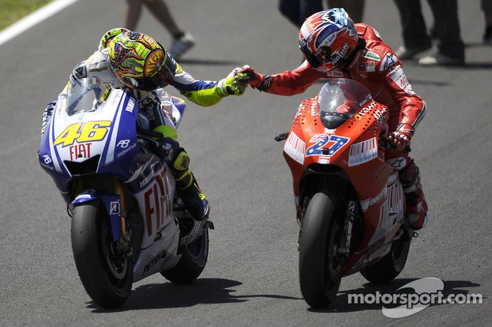 Valentino Rossi, Fiat Yamaha Team y Casey Stoner, Ducati Marlboro Team