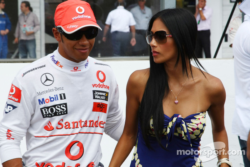 Nicole Scherzinger, Singer in the Pussycat Dolls and girlfriend of Lewis Hamilton, McLaren Mercedes 