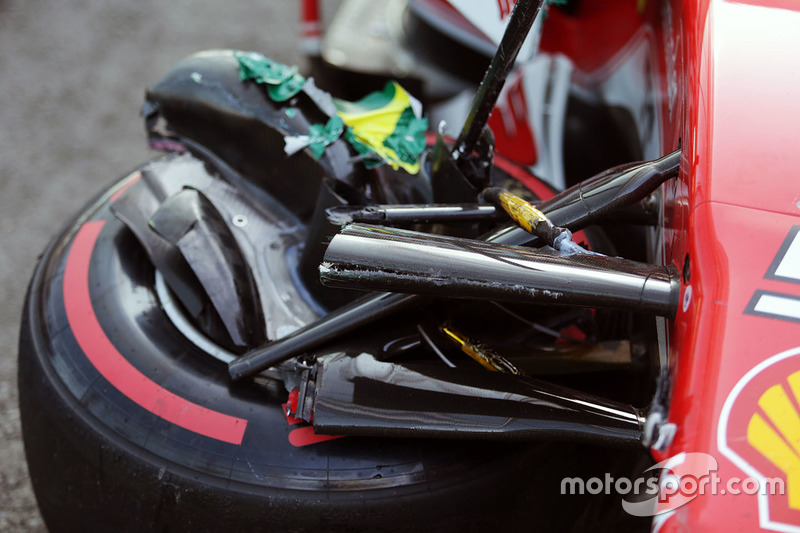 Vettels beschädigter Ferrari