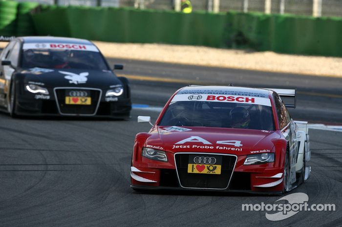 Oliver Jarvis, Audi Sport Team Phoenix Audi A4 DTM, por delante de Markus Winkelhock, Audi Sport Team Rosberg