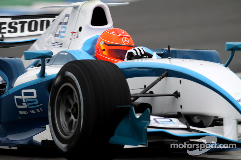 Michael Schumacher tests a GP2 car