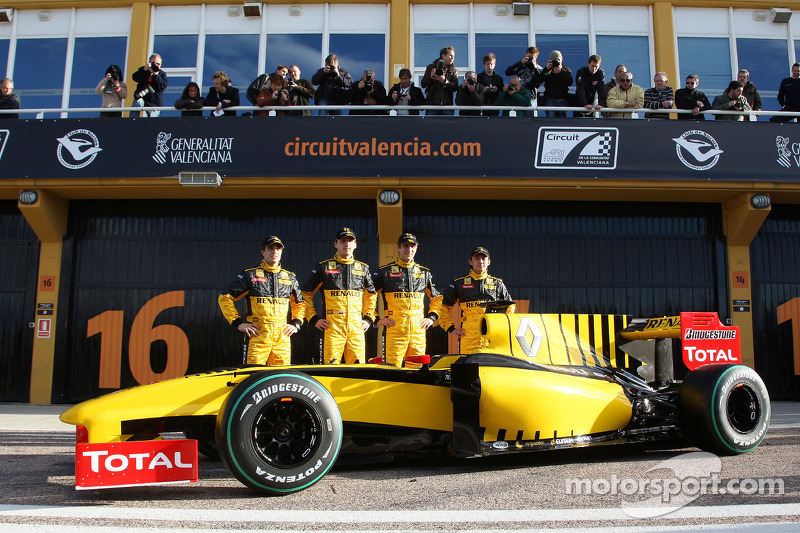 Jerome D'Ambrosio, Testrijder Renault F1 Team, Robert Kubica, Renault F1 Team, Vitaly Petrov, Renaul