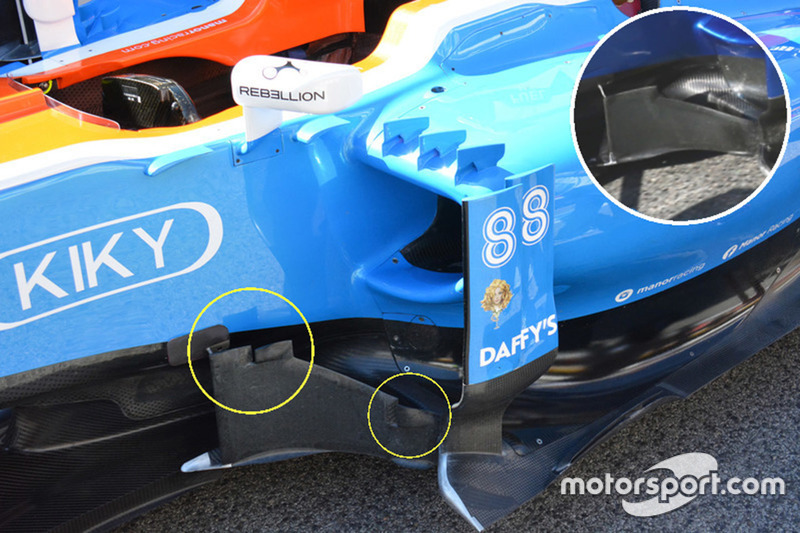 Manor Racing MRT05 bargeboard vergelijking